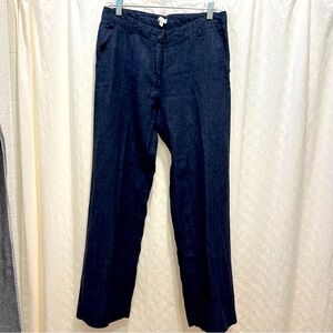 Garnet Hill Navy Linen Pants, Women’s size 6